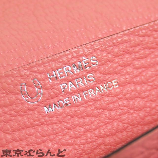 エルメス HERMES ベアンスフレ Ｔ刻印 ブラックxローズコンフェッティ シルバー金具 シェーブル スペシャルオーダー 長財布 レディース  25XM 101826427の画像