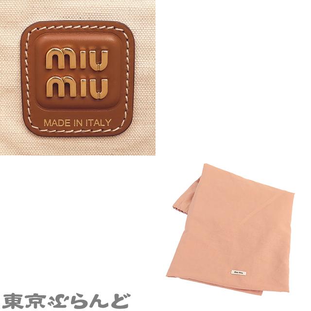 miu miu（ミュウミュウ） MIUMIU IVY キャンバスxレザー バッグ