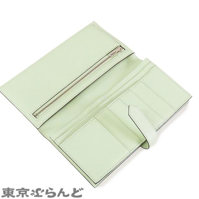 エルメス HERMES ベアンスフレ K刻印 ヴェールペパーミント シルバー金具 シェーブル 長財布 レディース 25XM 101827625の画像