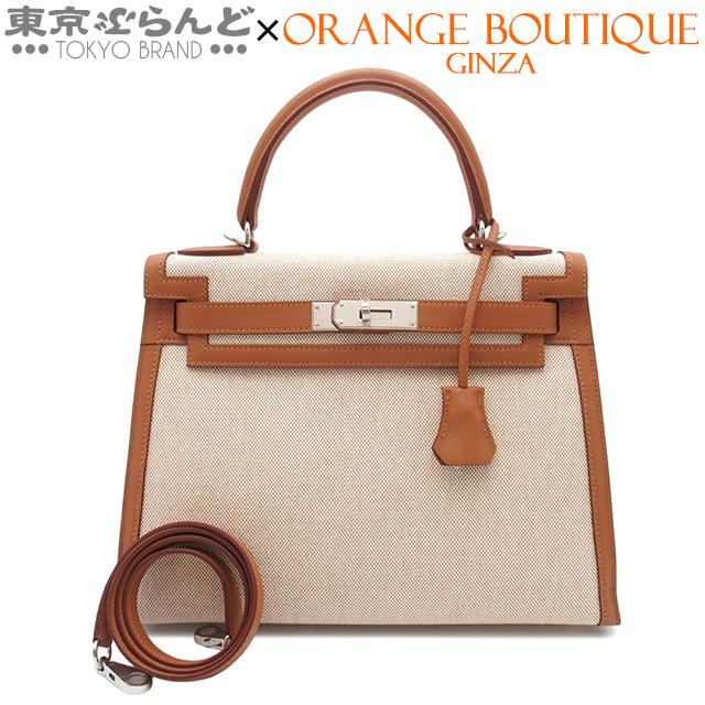 HERMES（エルメス） ケリー28 B刻 ゴールドxエクリュ SV金具 トワル
