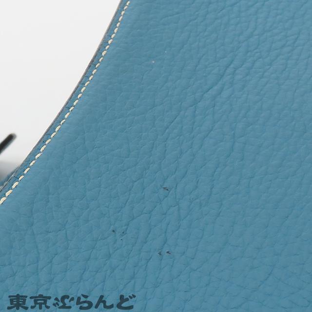 HERMES エルメス  ジプシエール28 ブルージーン トリヨンクレマンス  シルバー金具 R刻印 2014年  ブルー  レディース ショルダーバッグ HERMES（エルメス） ジプシエール28 □N刻印 青 ブルージーン シルバー