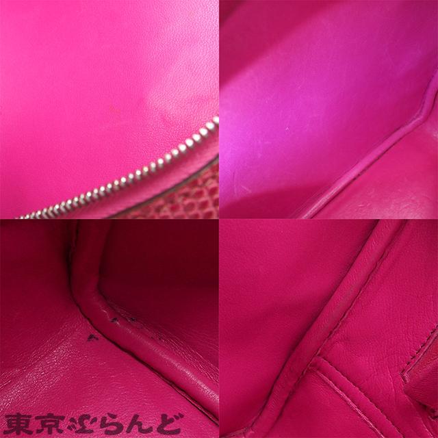 エルメス HERMES ミニプリュム 20 □I刻印 フューシャピンク シルバー金具 リザード ハンドバッグ レディース 25XM 101830029の画像