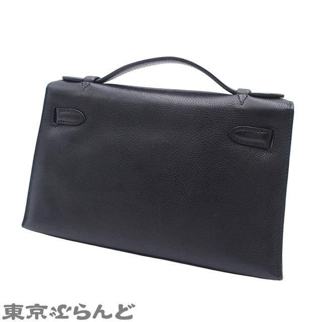 HERMES（エルメス） ポシェットケリー □H刻印 ブラック シルバー金具
