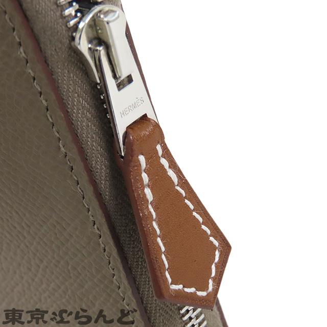 エルメス HERMES アザップ ロング シルクイン 自由に！ W刻印 エトゥープ シルバー金具 エプソン ラウンドファスナー長財布 レディース 25XM 101831770の画像