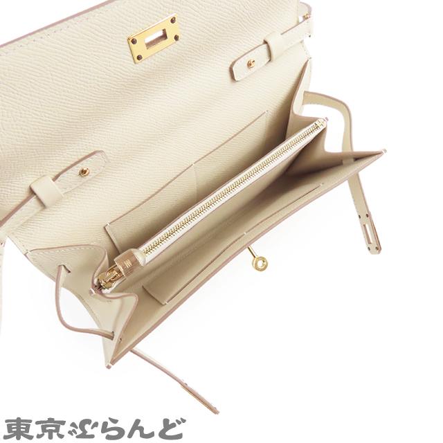 エルメス HERMES ケリートゥーゴー W刻印 クレ ゴールド金具 エプソン 長財布 ショルダーバッグ レディース 25XM 101833428の画像