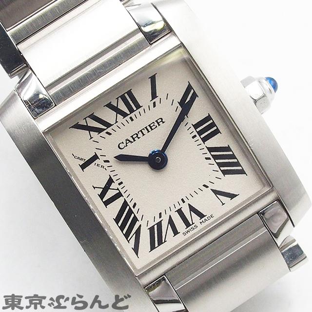 カルティエ Cartier 腕時計 タンクフランセーズ SM W51008Q3 スクエア ローマ数字インデックス ホワイト文字盤 SS クオーツアナログ 【中古】 中古)CARTIER カルティエ タンク フランセーズ SM W51008Q3（商品ID