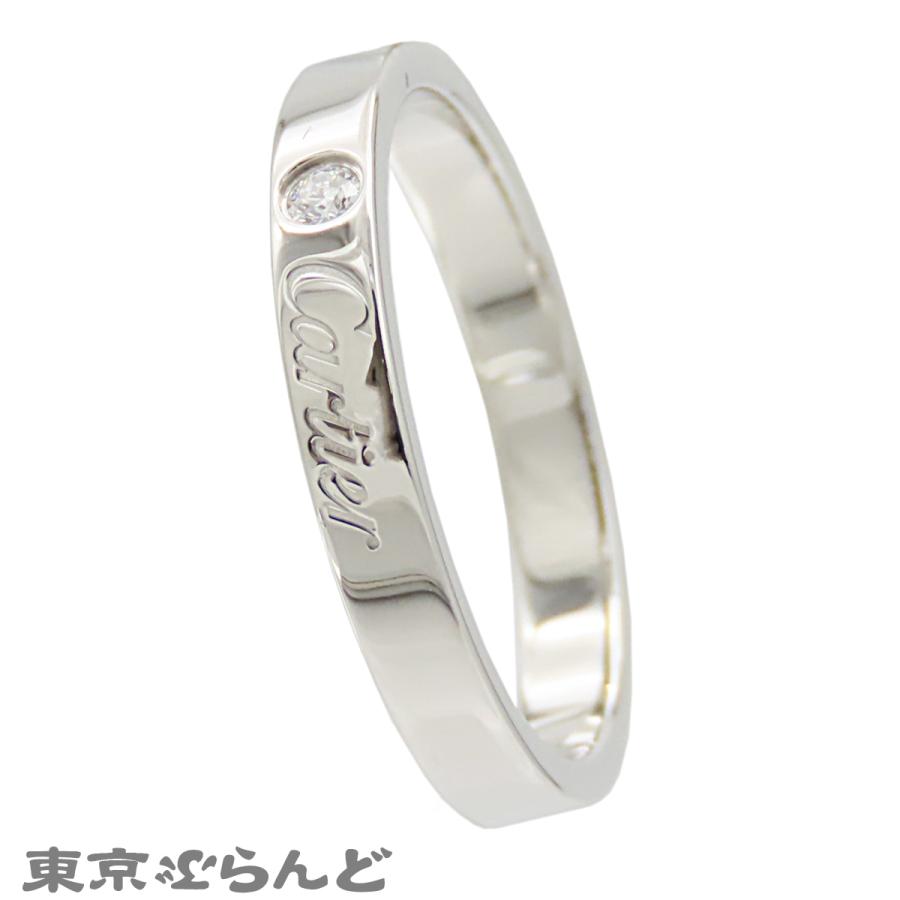 カルティエ ダイヤモンド Cドゥ エングレーブド リング Pt950 49 