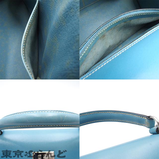 HERMES（エルメス） ケリー28 □D刻印 ブルージーン シルバー金具