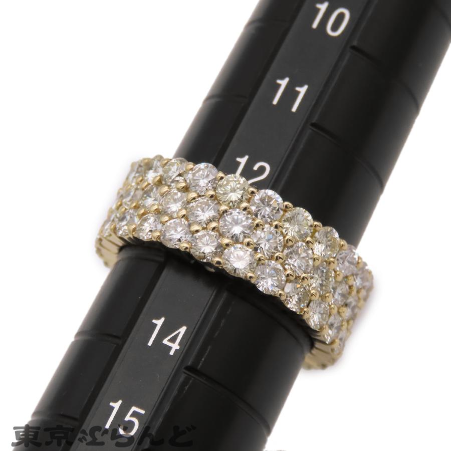 クイーン Queen リング イエローゴールド K18YG パヴェダイヤ 総5.00ct 