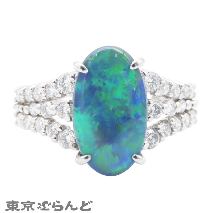 ノーブランド no brand ブラックオパール ダイヤモンド リング 