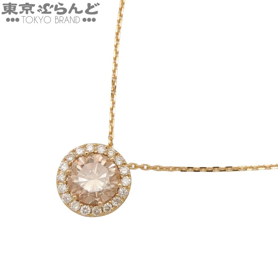 ノーブランド no brand ネックレス イエローゴールド K18YG ブラウン