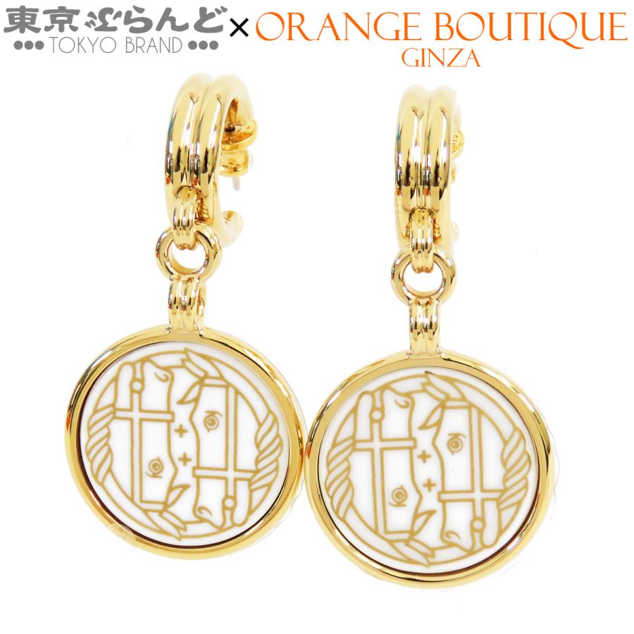HERMES（エルメス） ピアス カドリージュ ゴールドxホワイト メタル