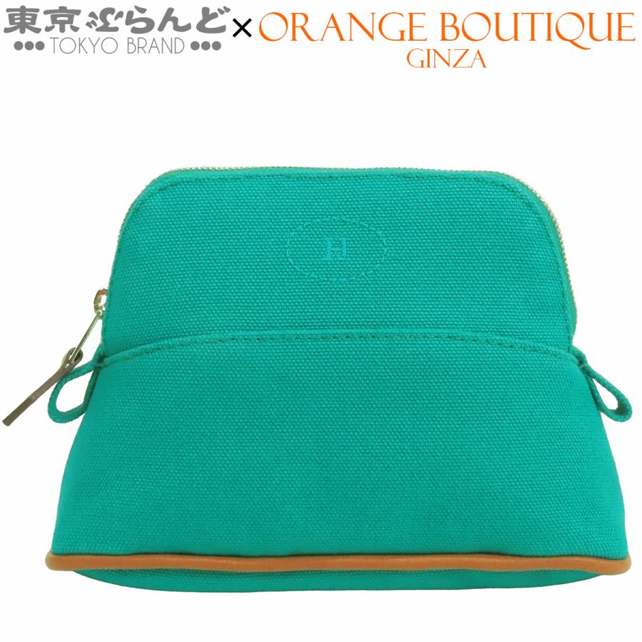 【美品】エルメス HERMES ボリードポーチミニミニ HERMES（エルメス） ボリードポーチ ミニミニ アクアティーク グリーン