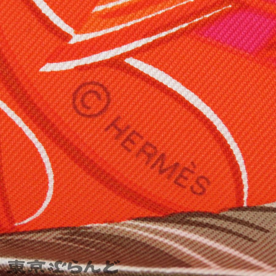 HERMES（エルメス） カレ 90 オレンジxマルチカラー シルク Danse