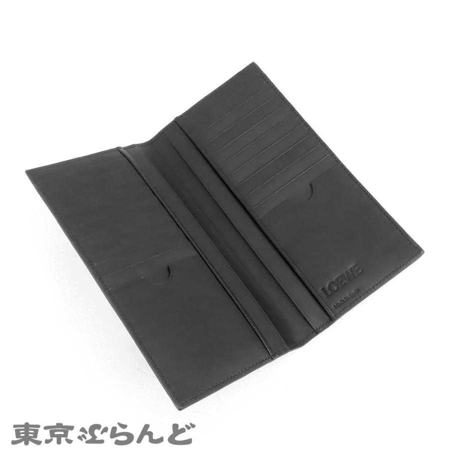 LOEWE（ロエベ） リネン 長札入れ 101.88.M78 カーキグリーン レザー