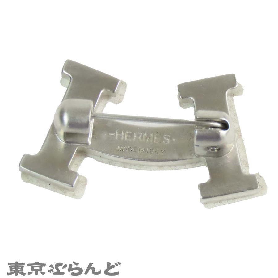 HERMES（エルメス） HERMES Hスマイル ブローチ シルバー メタル