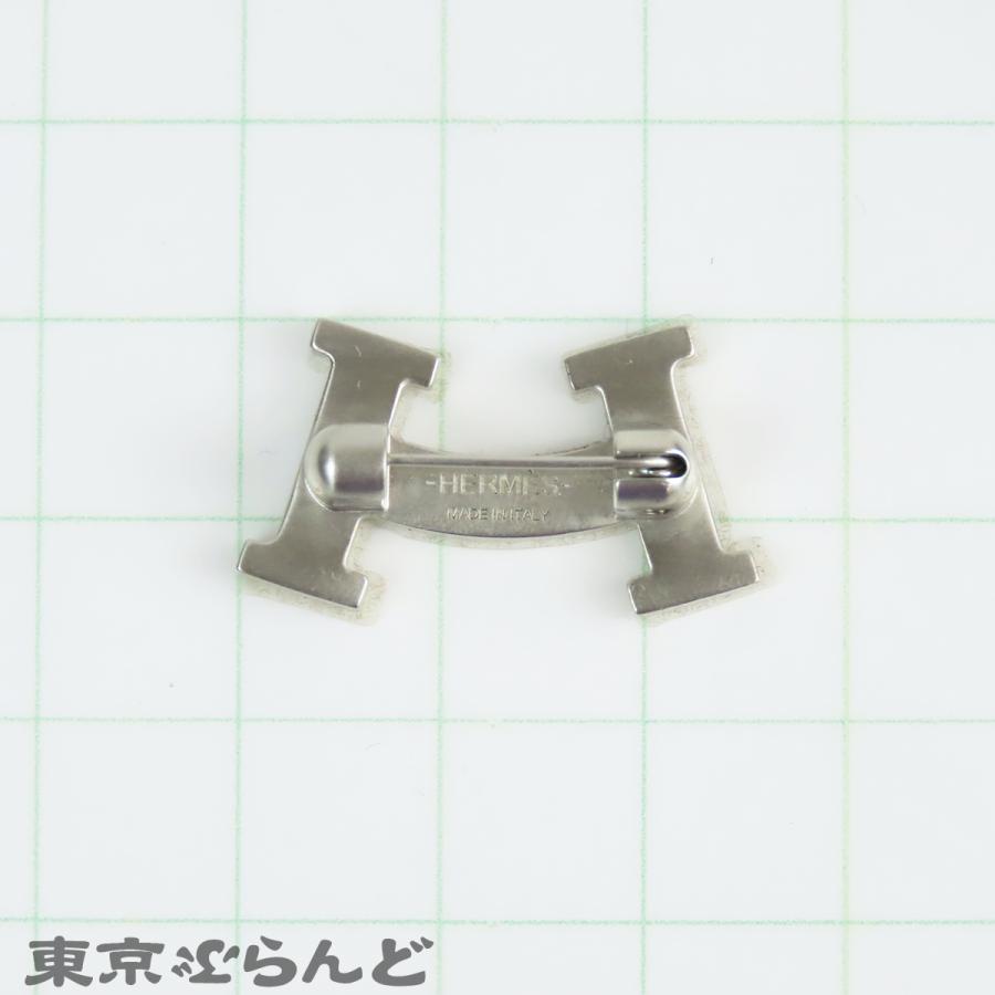 エルメス HERMES Hスマイル ピン ブローチ シルバーカラー HERMES（エルメス） HERMES Hスマイル ブローチ シルバー メタル