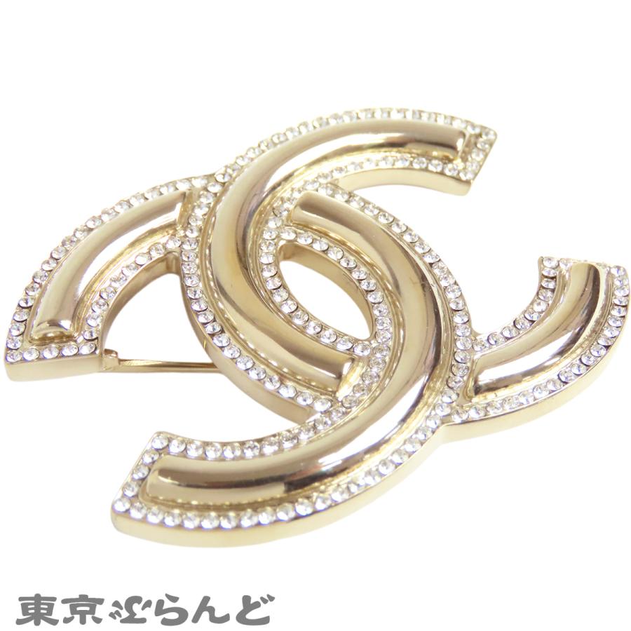 CHANEL（シャネル） ブローチ ゴールド メタル ラインストーン ココ 