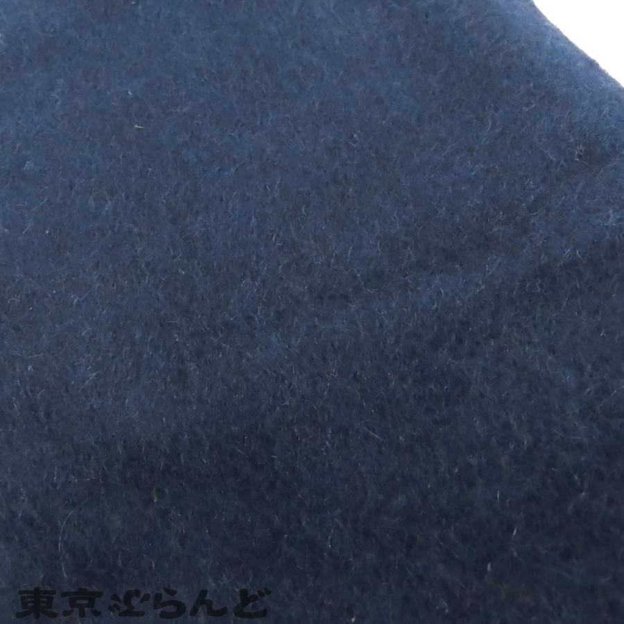 エルメス HERMES カシミヤマフラー ブルーxネイビー カシミヤ バイ