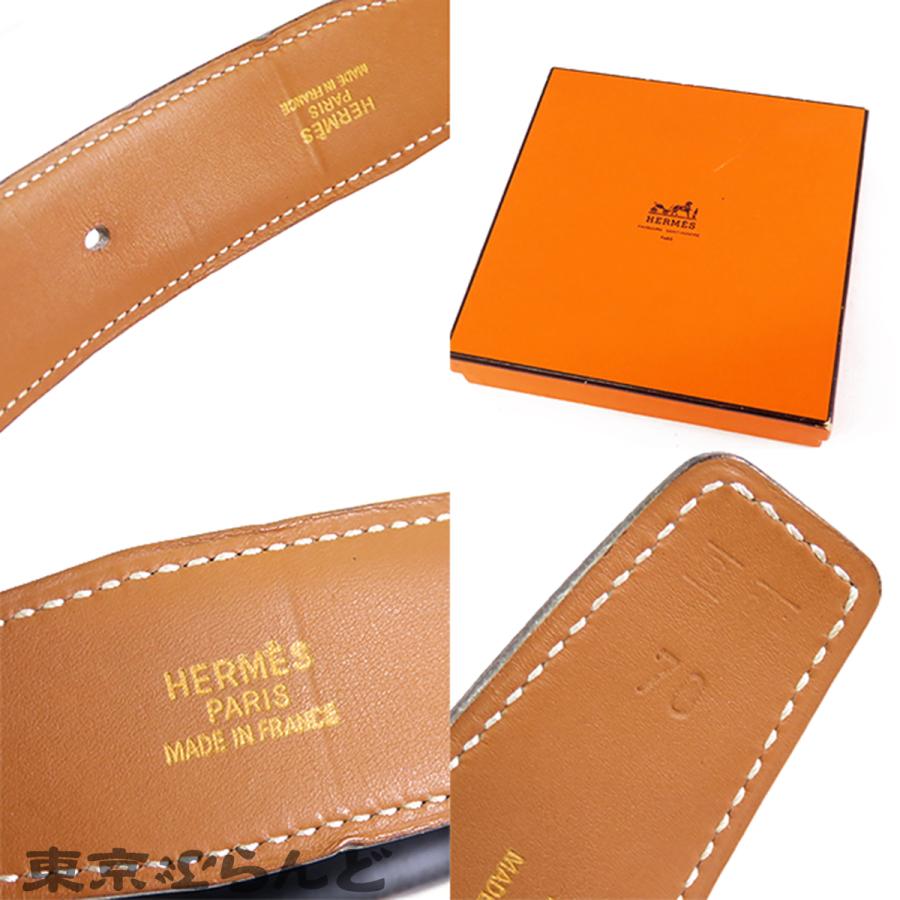 HERMES（エルメス） コンスタンス Hベルト □B刻印 ブラックxゴールド