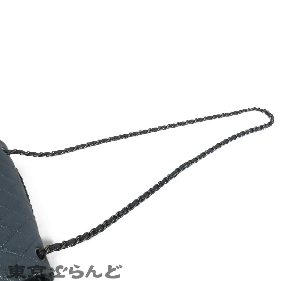 ★最終価格★SALE【6ca1263】シャネル ショルダーバッグ マトラッセ Wフラップ Wチェーン デニム ブラック シルバー金具【中古】レディース CHANEL】【ゴールド/シルバー金具】【Wフラップ】【パリ限定】シャネル