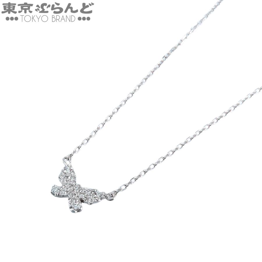 AHKAH（アーカー） バタフライパヴェネックレス ホワイトゴールド