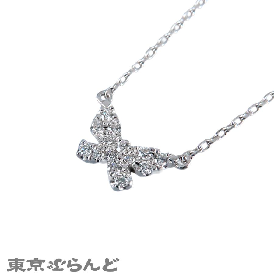 AHKAH（アーカー） バタフライパヴェネックレス ホワイトゴールド