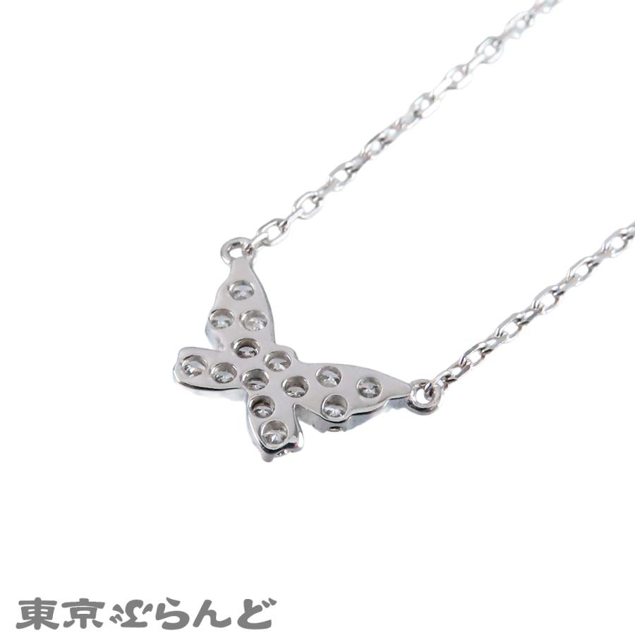 AHKAH（アーカー） バタフライパヴェネックレス ホワイトゴールド