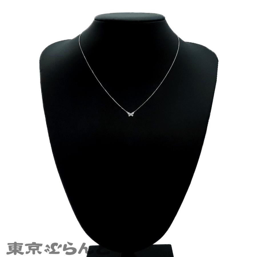 AHKAH（アーカー） バタフライパヴェネックレス ホワイトゴールド