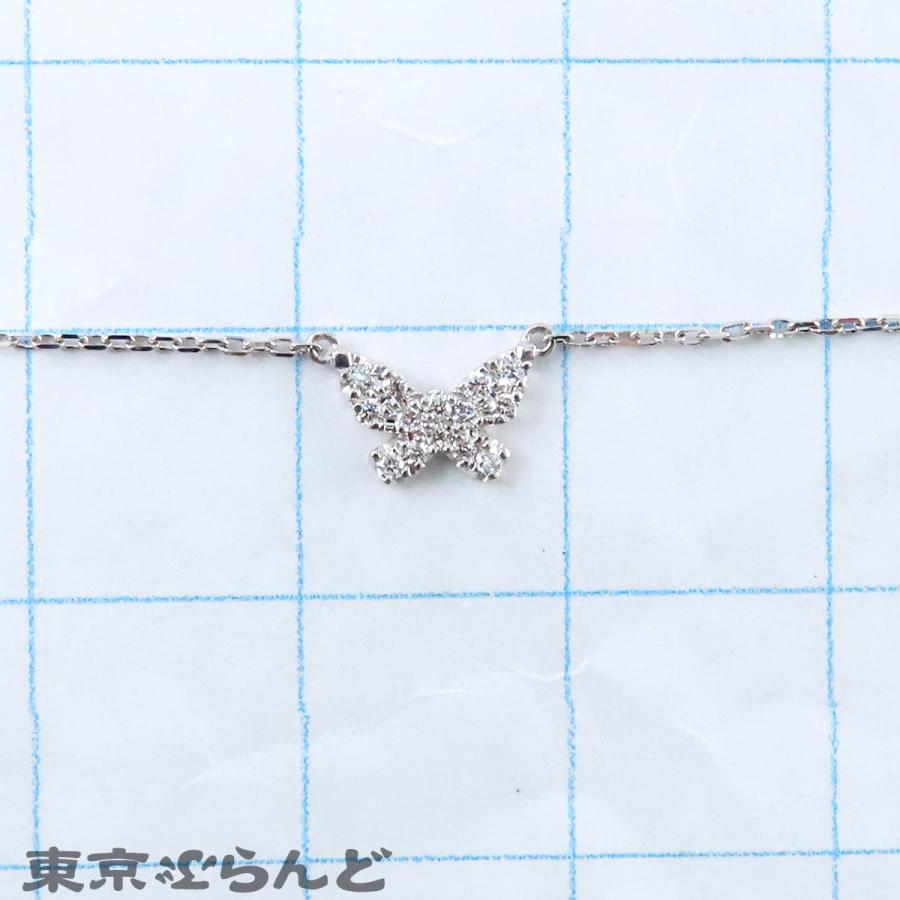 AHKAH（アーカー） バタフライパヴェネックレス ホワイトゴールド