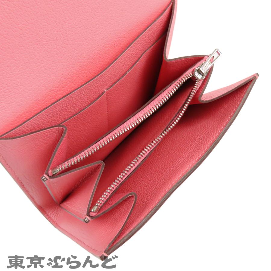 エルメス HERMES コンスタンス コンパクト C刻印 ローズアザレ シルバー金具 エバーカラー 二つ折り財布 レディース 101850682の画像