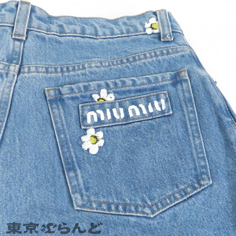 miu miu（ミュウミュウ） デニム ショートパンツ ブルー コットン