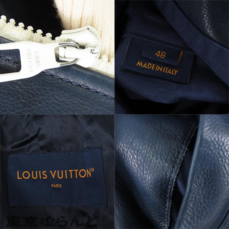 ルイヴィトン 刺繍入りネイビー/ホワイトスタジャン LOUIS VUITTON（ルイ・ヴィトン） フラワー テディ ジャケット