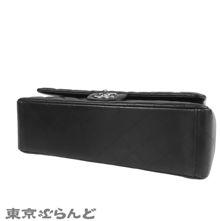 シャネル CHANEL チェーンショルダーバッグ ブラック 黒 シルバー金具 ラムスキン マトラッセ 34 ココマーク Wチェーン Wフラップ 18番台 レディース 101852185の画像