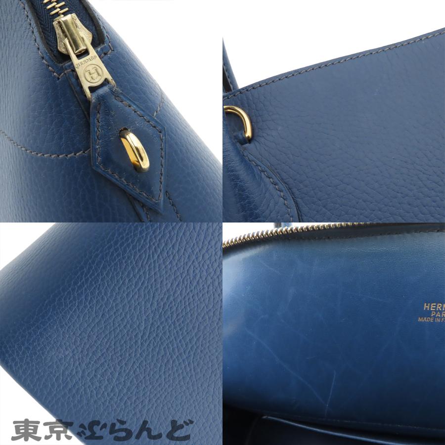 HERMES エルメス プリュム45 アルデンヌ ネイビー HERMES（エルメス） ボリード 35 □F刻印 ブルー ゴールド金具