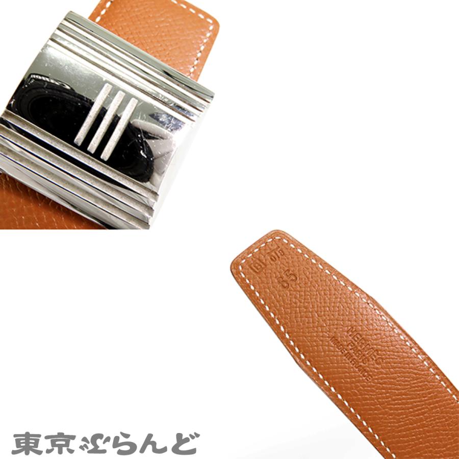 30日迄価格　新品フィルム付き　エルメス　hermes カデナ　ゴールドシルバー HERMES（エルメス） カデナ ベルト □B刻印 ゴールドxブラック