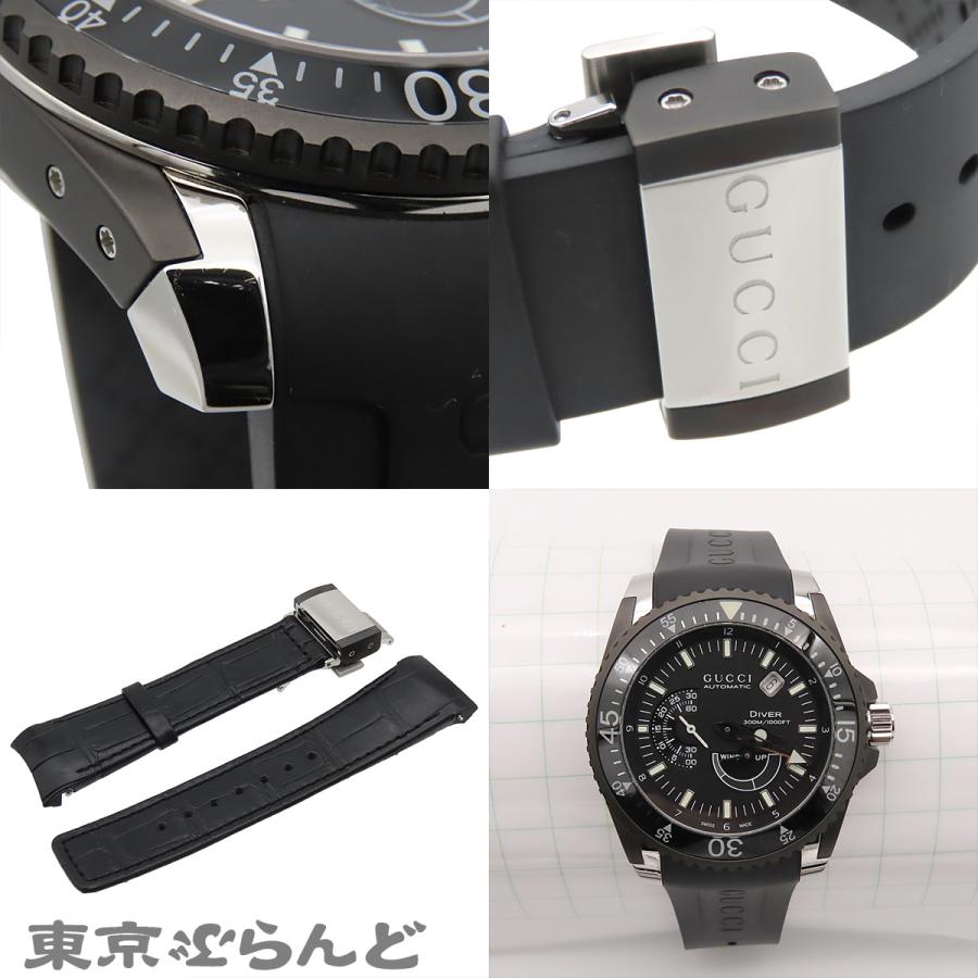 GUCCI（グッチ） ダイブウォッチ YA136201 136.2 ブラック SS ラバー