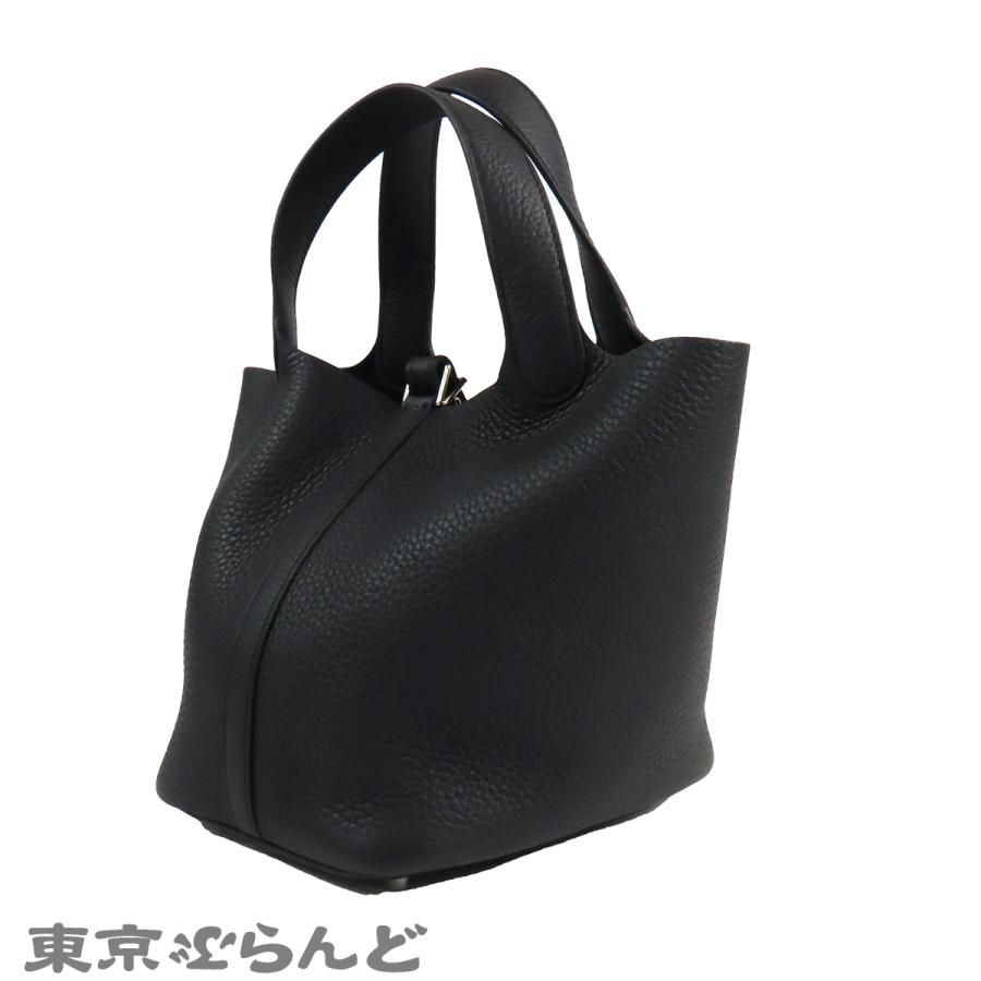 エルメス HERMES ピコタンロック PM K刻印 ブラック 黒 シルバー金具 トリヨン ハンドバッグ レディース 未使用 101855317の画像