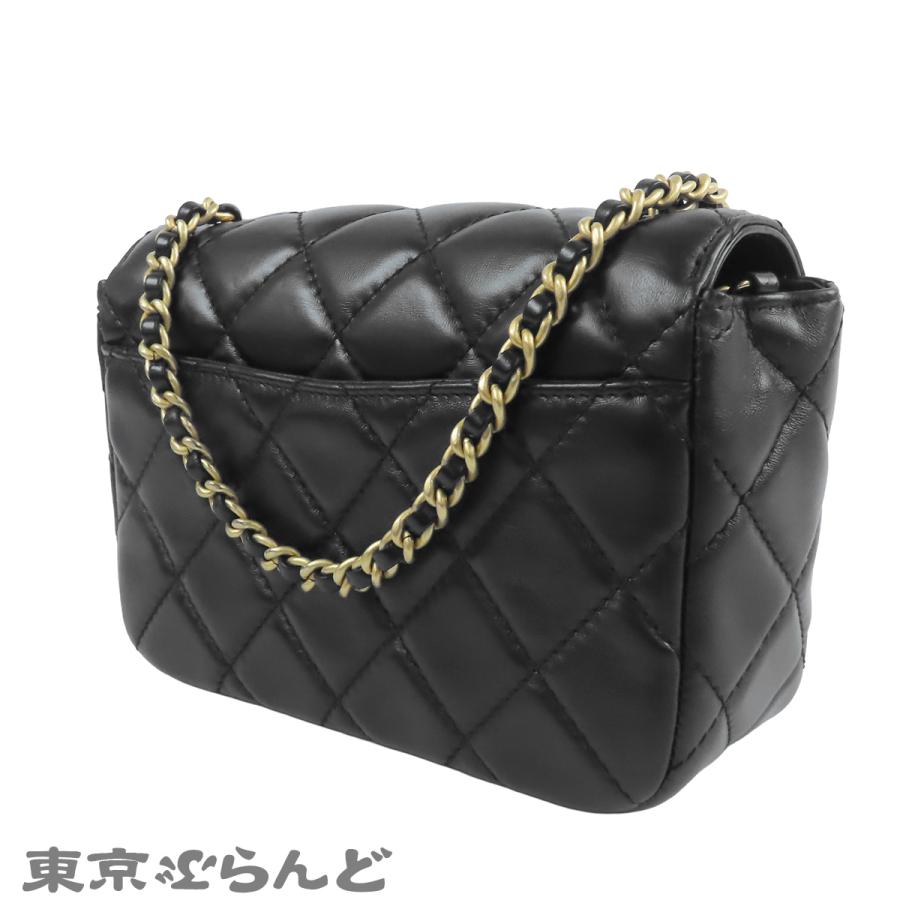シャネル CHANEL チェーンショルダーバッグ AS5026 ブラック 黒 ラムスキン マトラッセ シングルフラップ レディース 101855326の画像