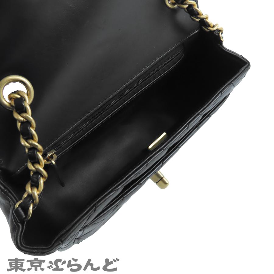 シャネル CHANEL チェーンショルダーバッグ AS5026 ブラック 黒 ラムスキン マトラッセ シングルフラップ レディース 101855326の画像