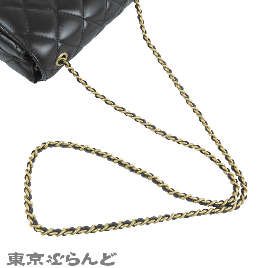 シャネル CHANEL チェーンショルダーバッグ AS5026 ブラック 黒 ラムスキン マトラッセ シングルフラップ レディース 101855326の画像