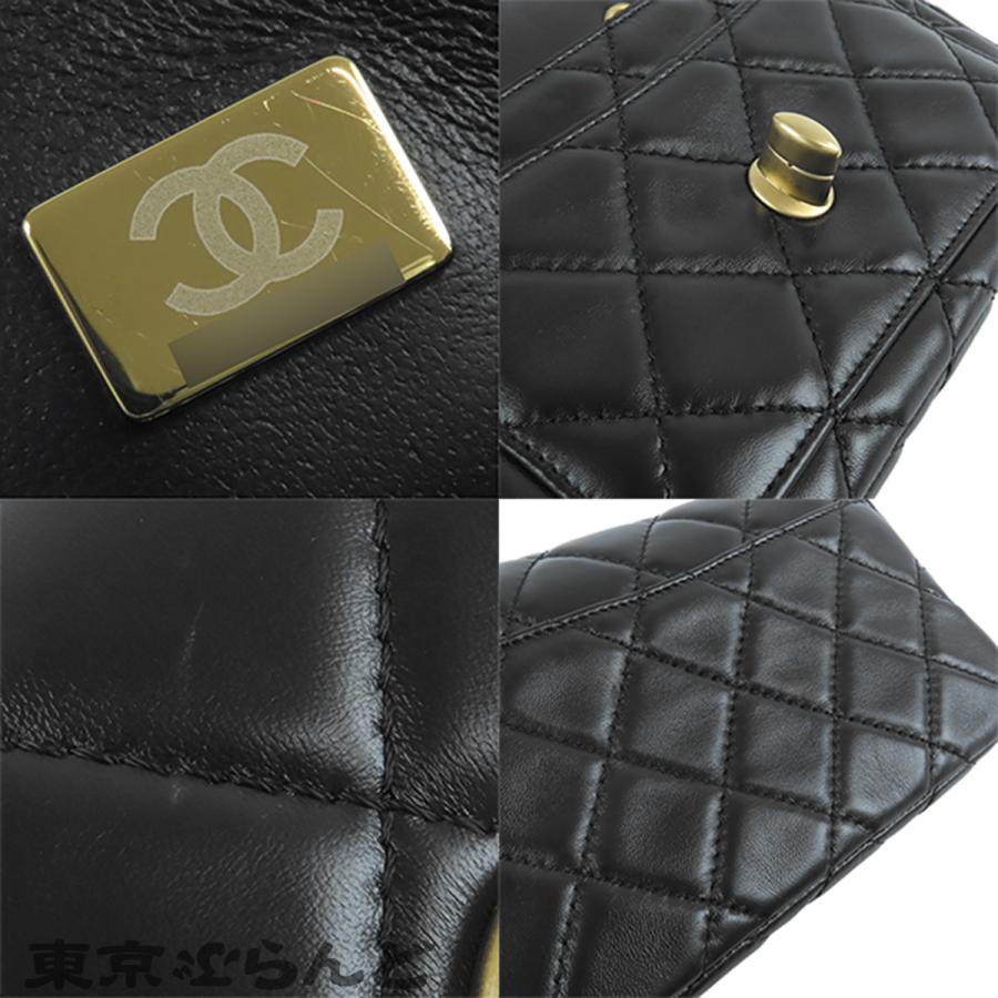 シャネル CHANEL チェーンショルダーバッグ AS5026 ブラック 黒 ラムスキン マトラッセ シングルフラップ レディース 101855326の画像