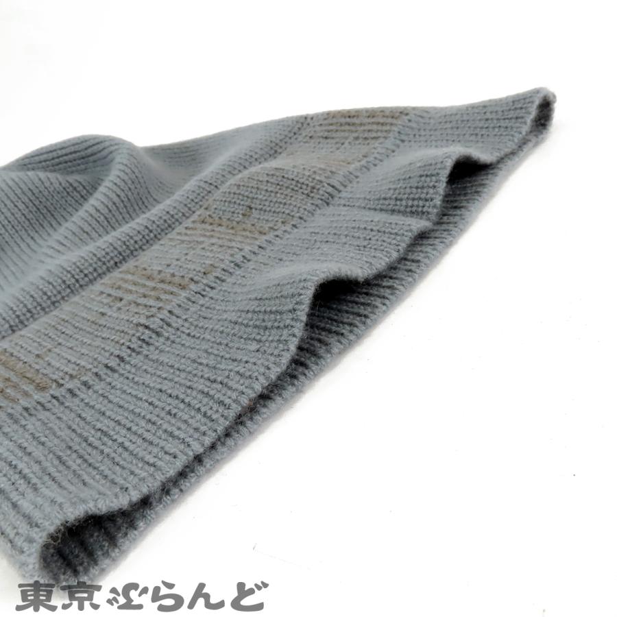 HERMES（エルメス） ニットキャップ ビーニー グレー カシミヤ ニット
