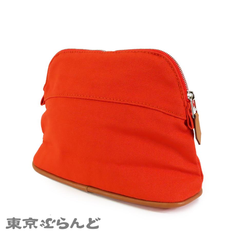 HERMES（エルメス） ボリードポーチ PM オレンジ シルバー金具 