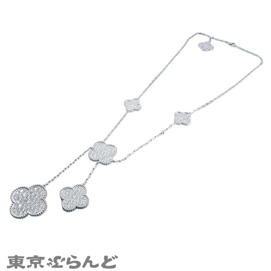 ヴァンクリーフ＆アーペル マジックアルハンブラネックレス VCARN9MP00 ゴールド K18WG ダイヤモンド 6モチーフ 6.17ct レディース メーカー仕上済 101858333の画像