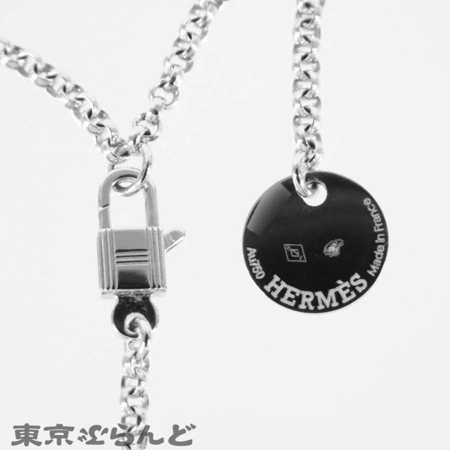 エルメス HERMES ケリー クロシェット PM ホワイトゴールド K18WG ダイヤモンド 0.53ct 104石 ネックレス レディース 仕上済 101858966