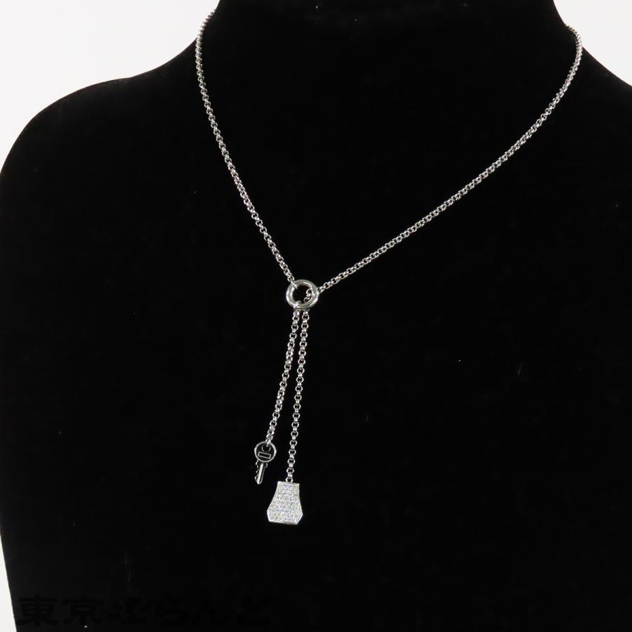 エルメス HERMES ケリー クロシェット PM ホワイトゴールド K18WG ダイヤモンド 0.53ct 104石 ネックレス レディース 仕上済 101858966