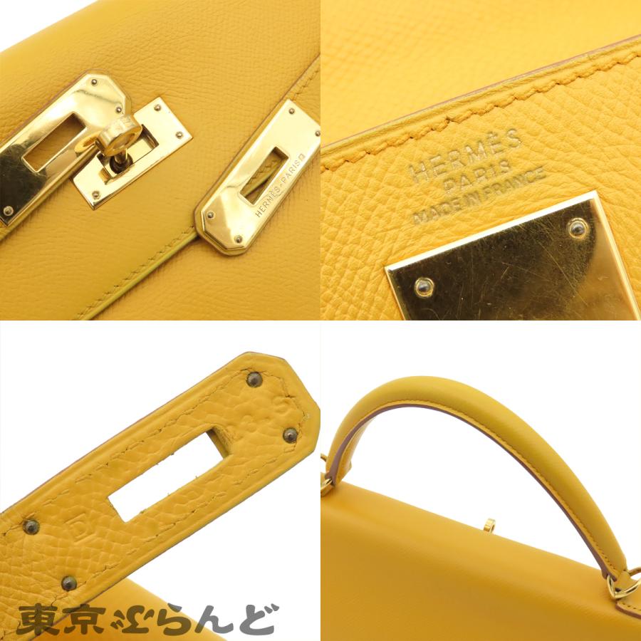 エルメス HERMES ケリー 32 □D刻印 ジョーヌ ゴールド金具 クシュベル 内縫 2WAYバッグ ハンドバッグ レディース 101859023の画像