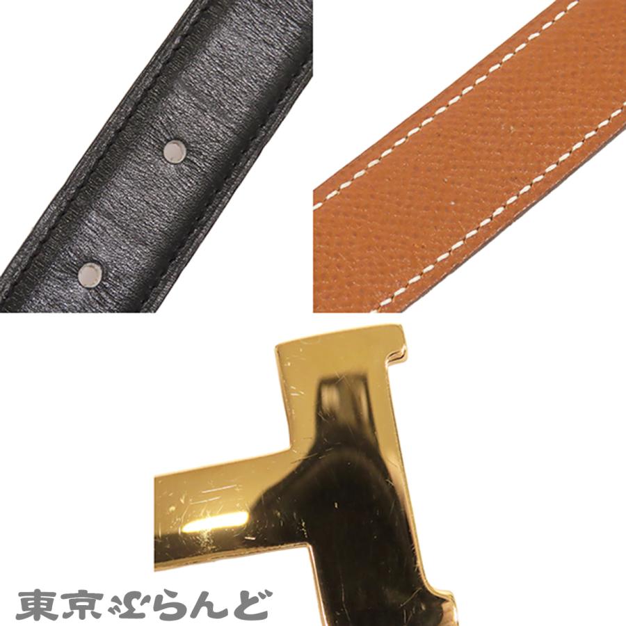 エルメス コンスタンス ミニ Hベルト 〇X刻印 ブラックxゴールド G金具 ボックスカーフ クシュベル リバーシブル 65 レディース ヴィンテージ 101860162_6
