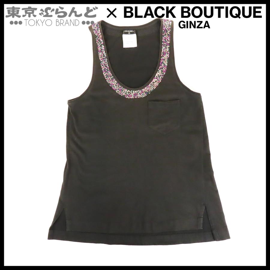 CHANEL♡ 黒 タンクトップ サイズ34 CHANEL（シャネル） タンクトップ P43358V31383 ブラック コットン
